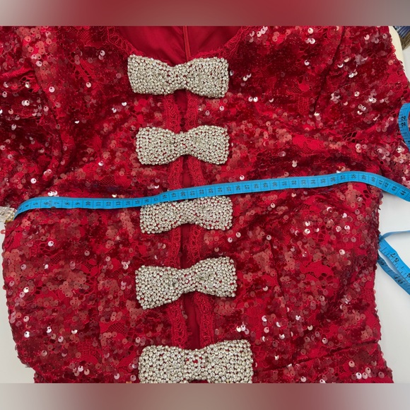 🆕 REBECCA VALLANCE 🧿 NWOT x Nicky Hilton Leyla Short Sleeve Mini Dress, Sz US2 - Picture 16 of 17